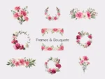 Pink Carnations Sticker Set - Image 2