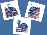 Whimsical Reading Dragons Sticker Set - Image 3
