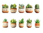 3D Succulents Sticker Set - Image 4