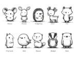 Line Art Woodland Creatures Sticker Set - Image 2