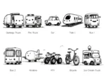 Line Art Vehicles Sticker Set - Image 2