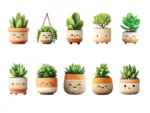 3D Succulents Sticker Set - Image 3