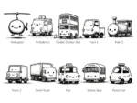 Line Art Vehicles Sticker Set - Image 3