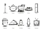 Line Art Everyday Objects Sticker Set - Image 4