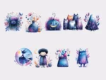 Whimsical Halloween Sticker Set - Image 4