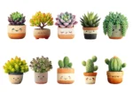 3D Succulents Sticker Set - Image 2