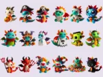 Halloween Dragons Sticker Set - Image 2